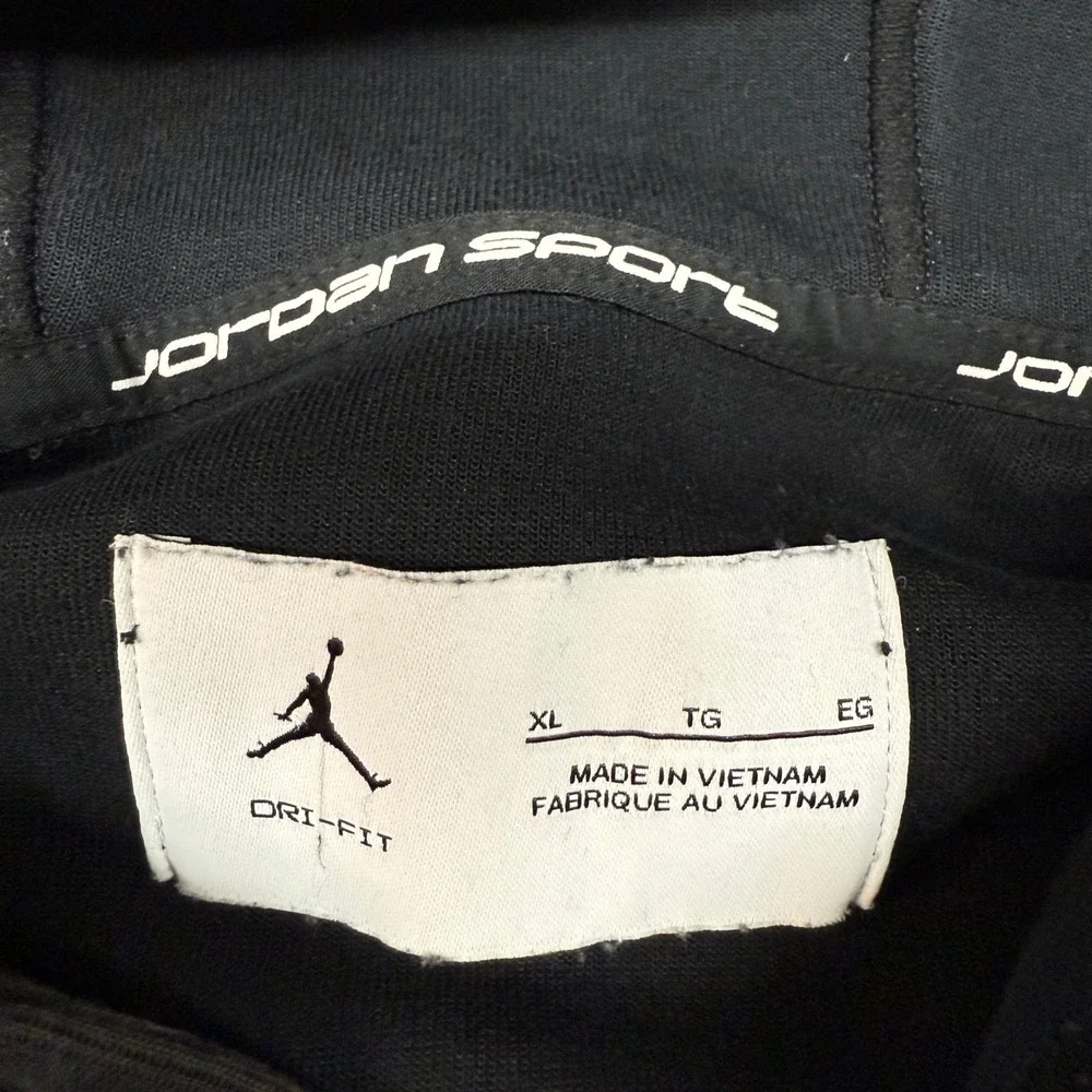Jordan Sport Dri-FIT Hoodie XL Black Pullover Sweatshirt Jumpman Logo Athletic
